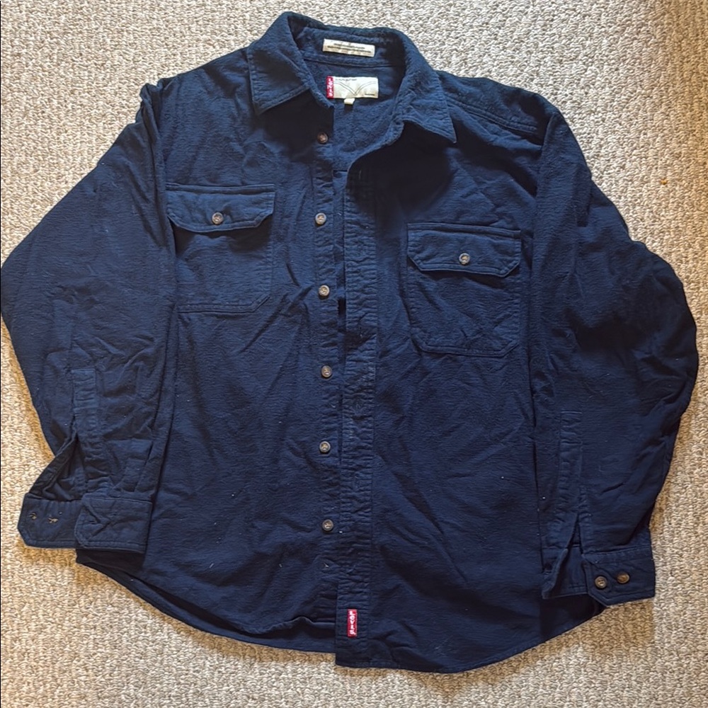 Navy Blue Button-Up Shirt